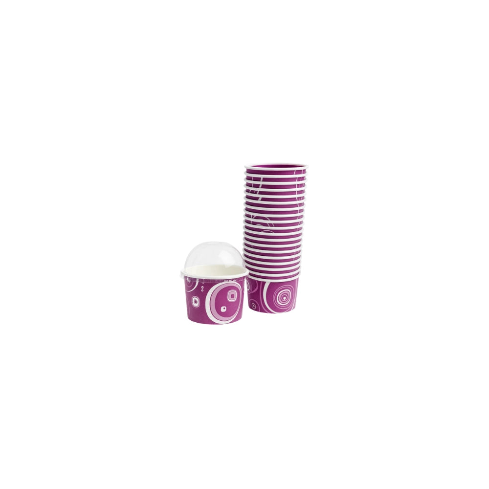 ICE CREAM CUP, 4 OZ, PAPER, PRINTED, WITH DOME LID (50 PCS)