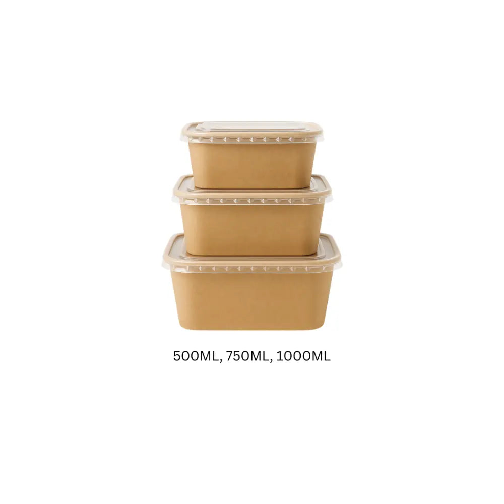 KRAFT, RECTANGULAR + LID (25 PCS)