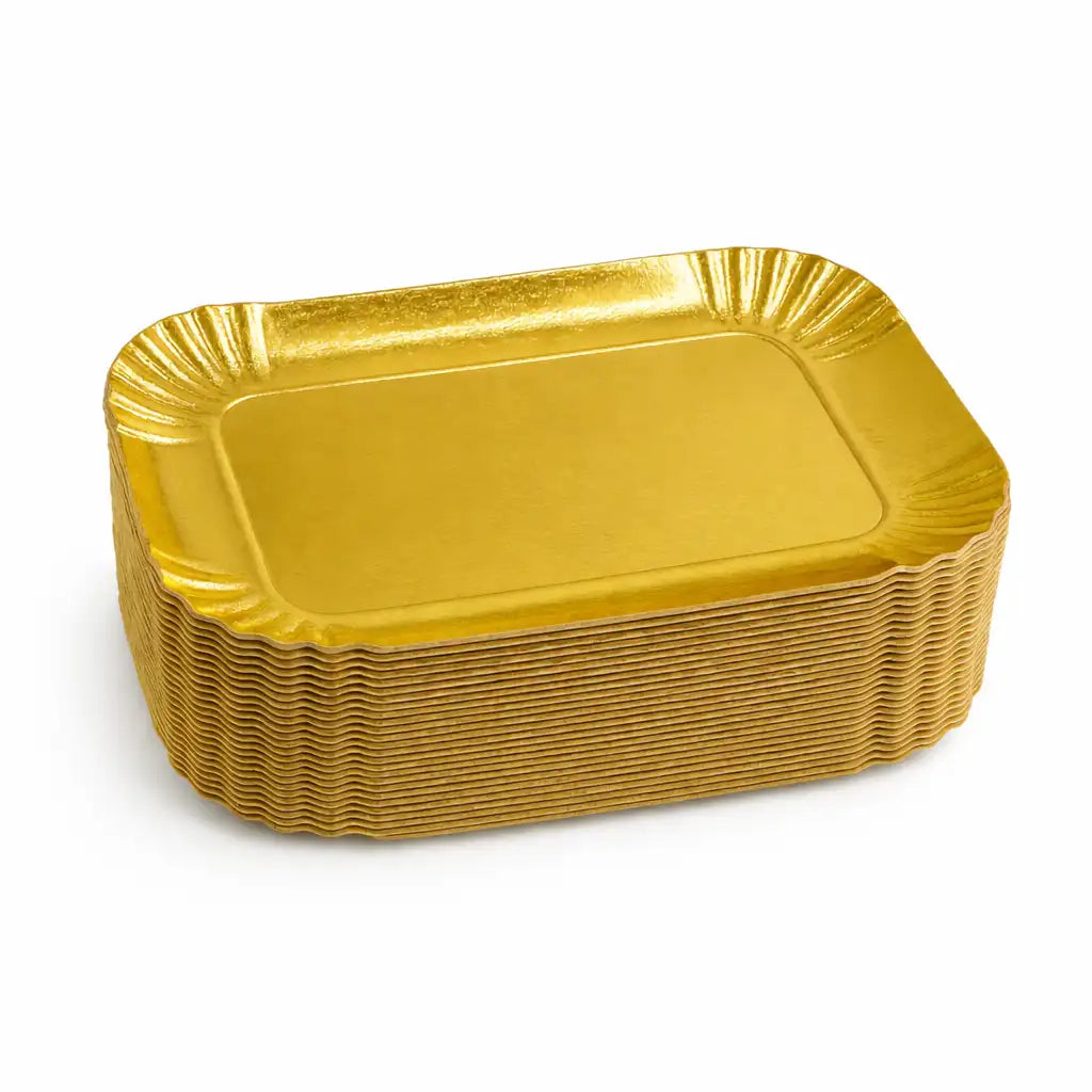 PAPER TRAY RECTANGLE GOLDEN 21.5X29CM - HD