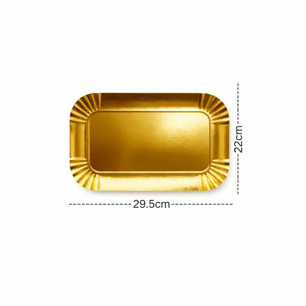 PAPER TRAY RECTANGLE GOLDEN 22X29.5CM HD