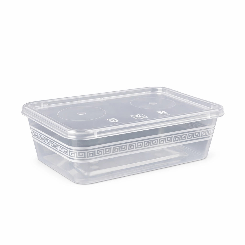 M/W, 650 ML, RECT, CLEAR W LID (10 PCS)