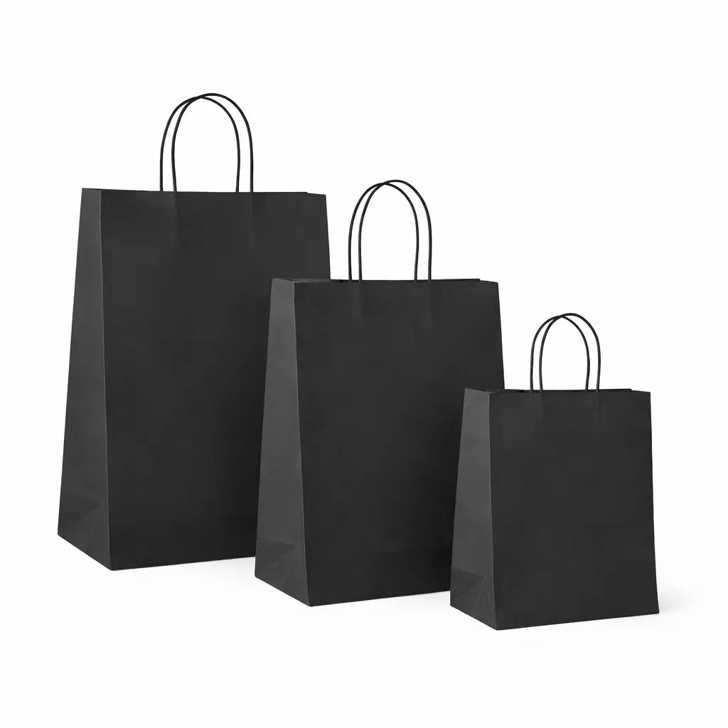 PAPER BAG, BLACK (25 PCS)