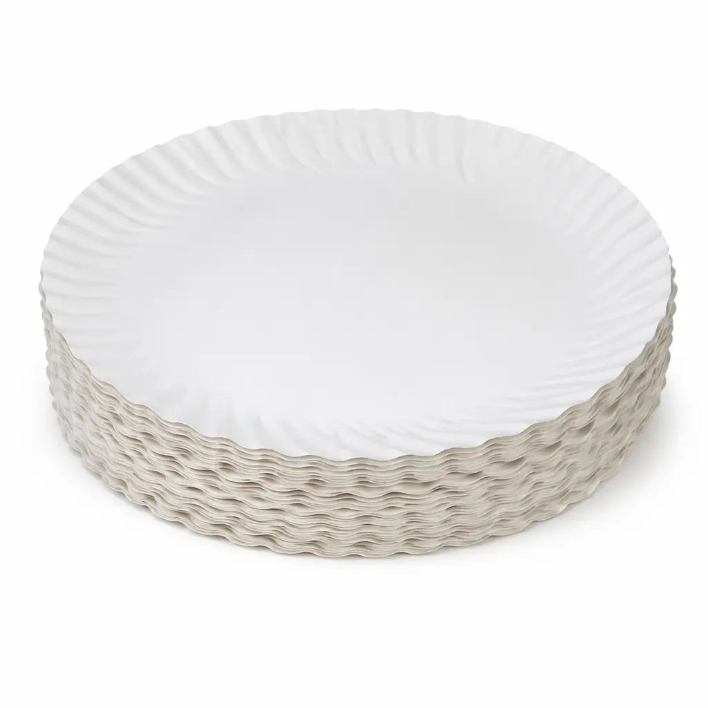 PAPER PLATE, WHITE FLAT