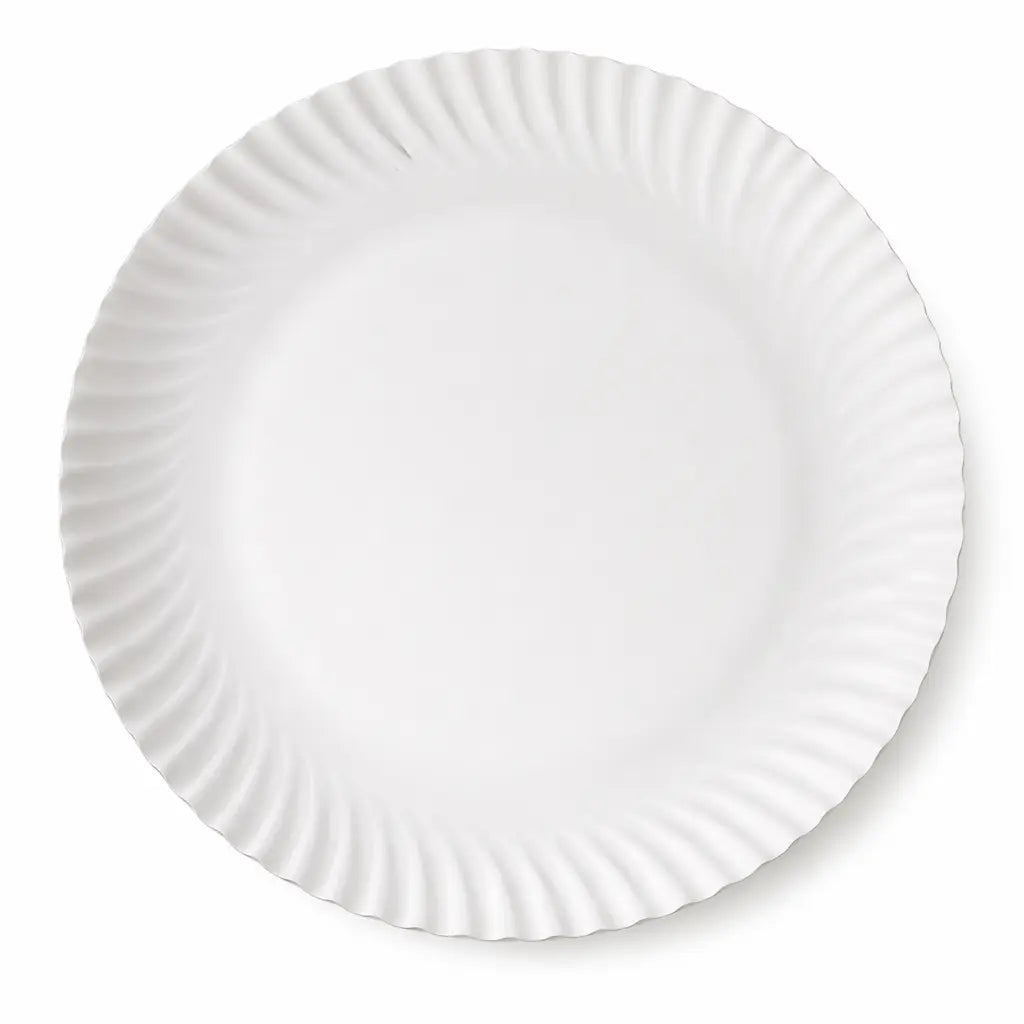 PAPER PLATE, WHITE FLAT