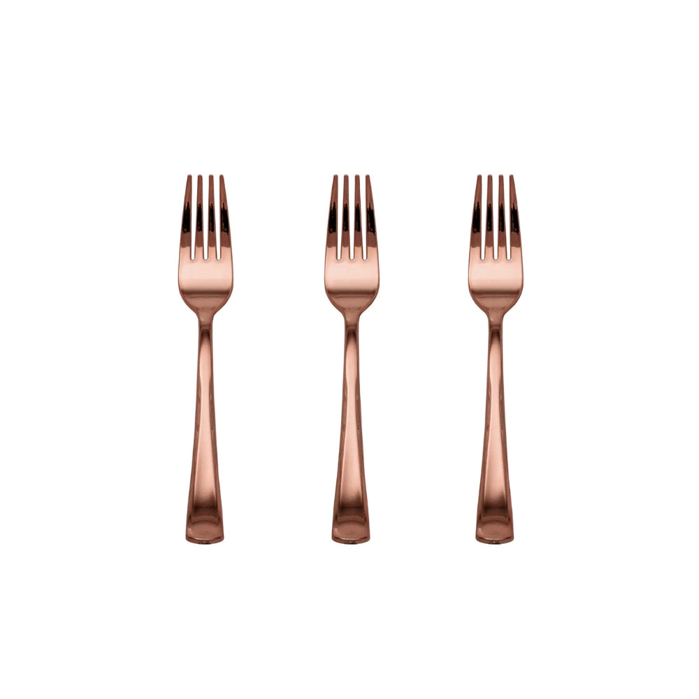 PLASTIC FORK, ROSE GOLD, MINI (1*36 PCS)