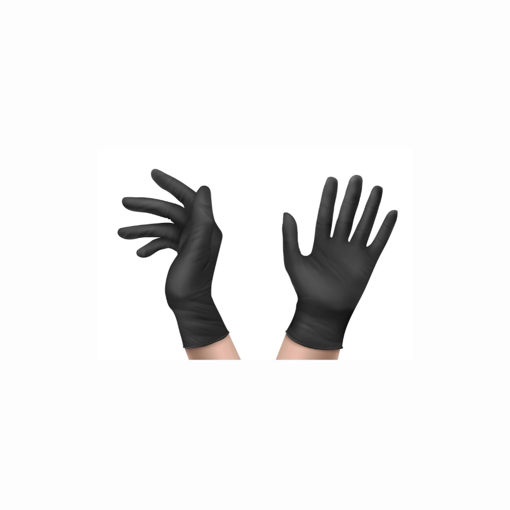 GLOVES, VINYL, BLACK (100 PCS)