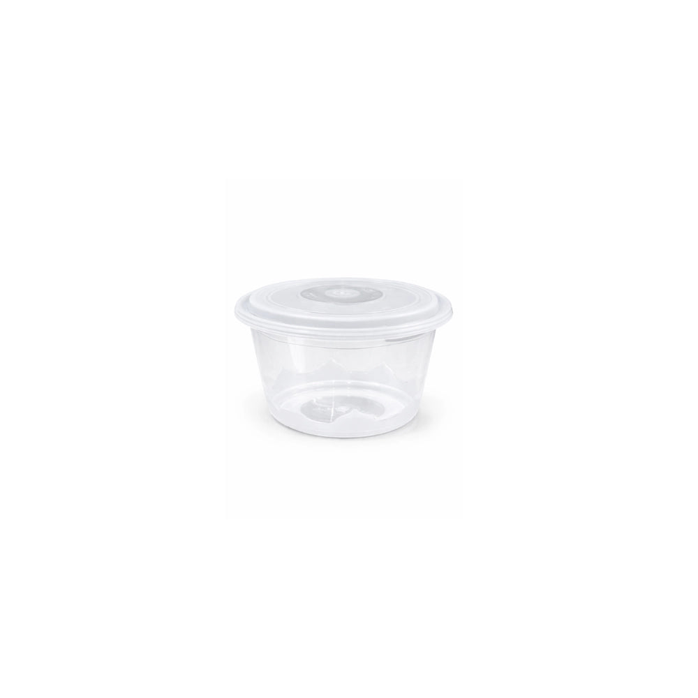 M/W, 450 ML, ROUND, CLEAR W LID (10 PCS)