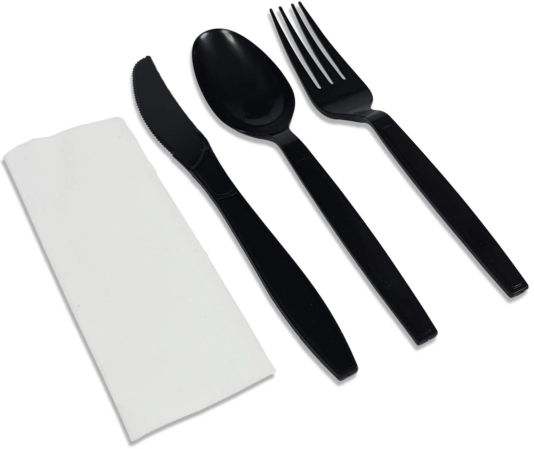 CUTLERY, BLACK HD, 1*4 ITEMS (10 PKT)