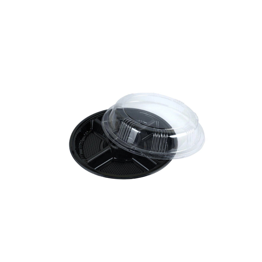 NUTS TRAY, BLACK BASE, 5 COMP (5 PCS)