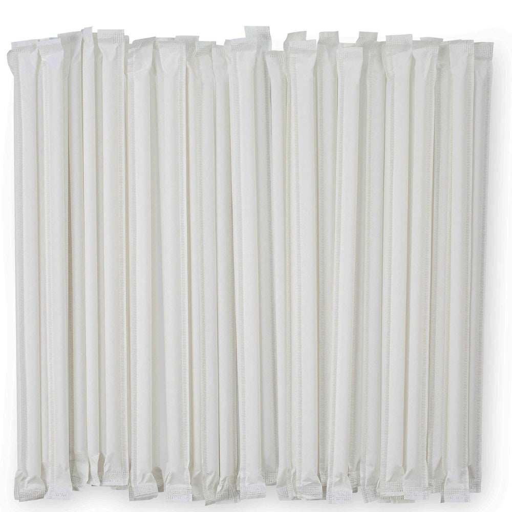 STRAW, PLASTIC, PAPER WRAPPED